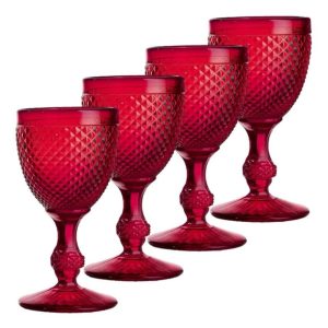 Set-with-4-water-Goblets-Red-Bicos-Vista-Alegre